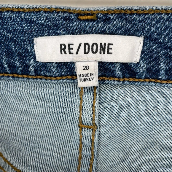 Re/Done 90's High Rise Ankle Crop Blue Jeans in Mid 70s Color Size 28 - Picture 6 of 12